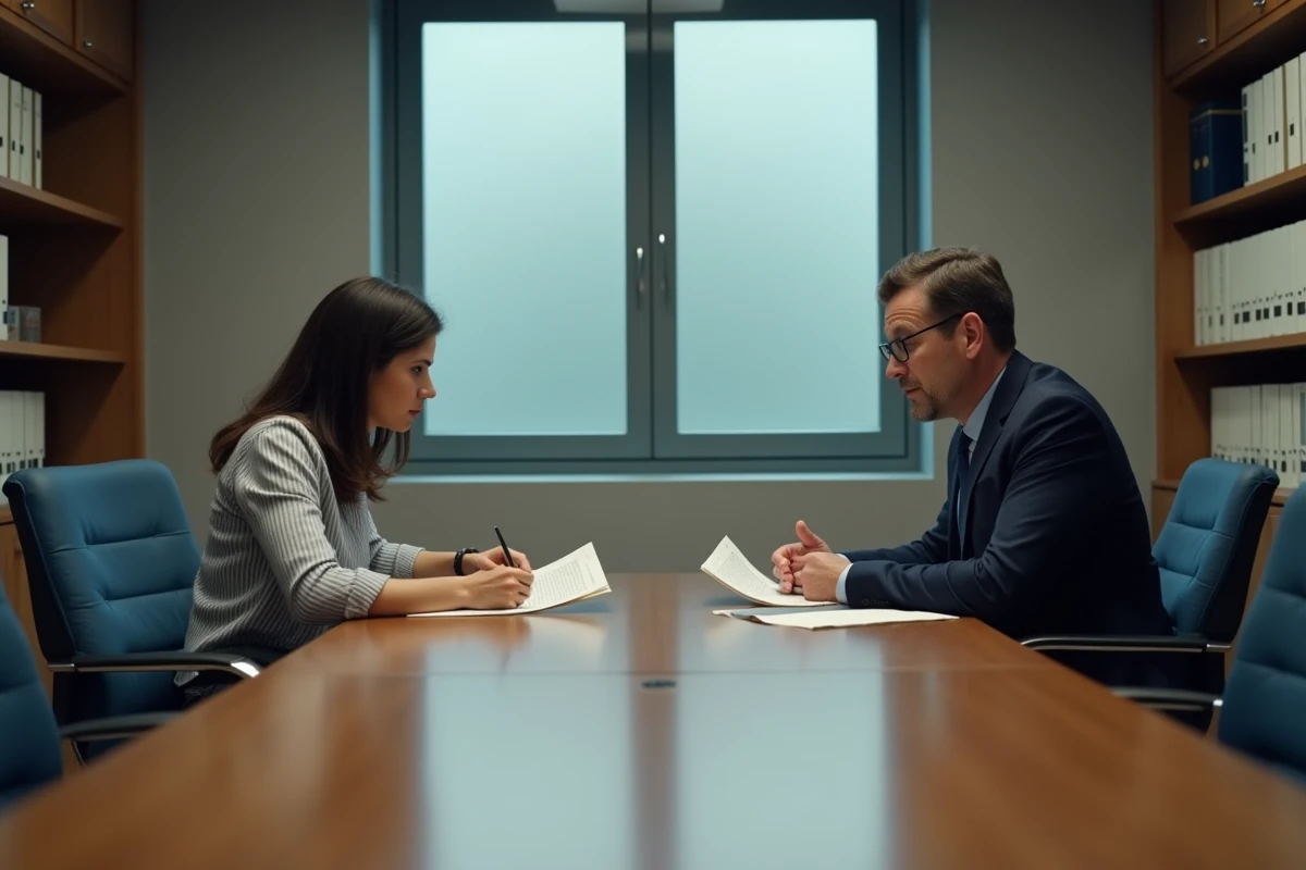 Homme et femme discutant d