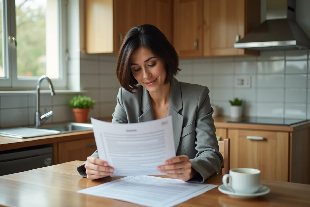 Femme signant un contrat d'achat pour une maison construite par un particulier