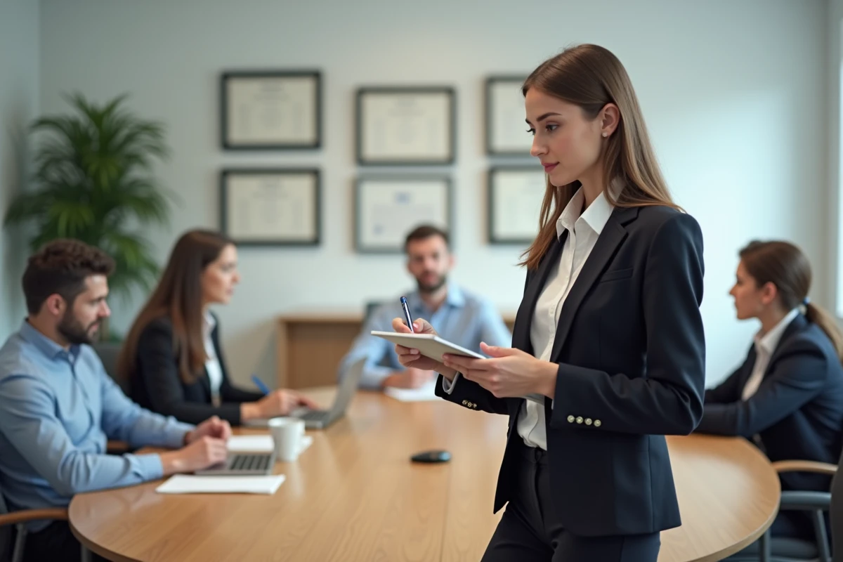 Jeune femme attentive lors d