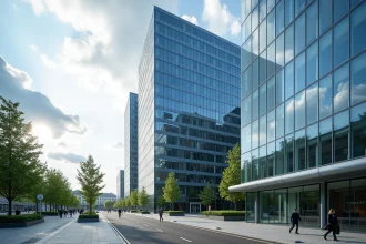 Immeuble Parallèle à Courbevoie, siège de la DSI Enedis dans le quartier d'affaires de La Défense