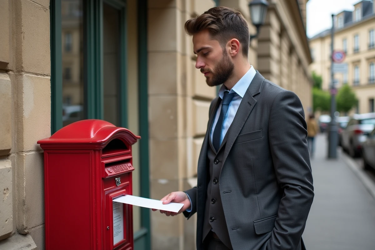 Jeune professionnel dépose courrier à Limoges