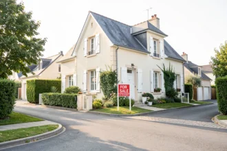 Maison individuelle dans une rue résidentielle en France
